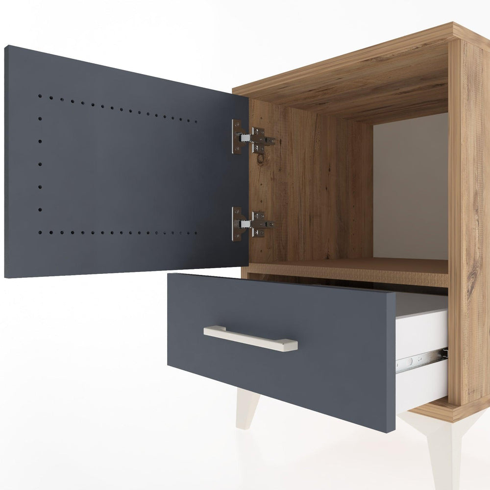 Woodntry Modular Nightstand Pine 44x44x52 cm with Cover and Drawer KC5-3