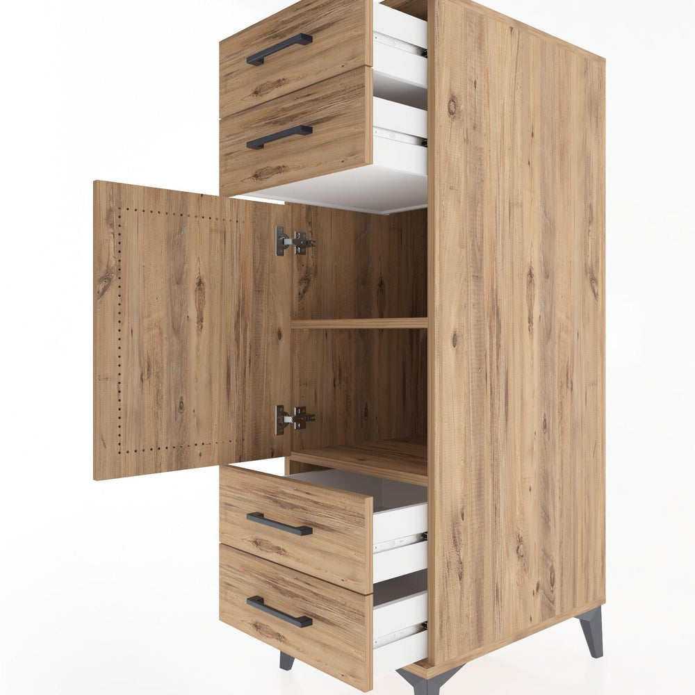 Woodntry Modular Cabinet Pine 44x59x122 cm with Doors and Drawers KC5-3