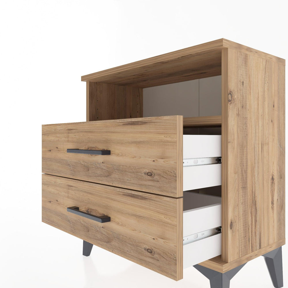 Woodntry Modular Nightstand Pine 60x30x52 cm with Drawers and Shelves CR5-3