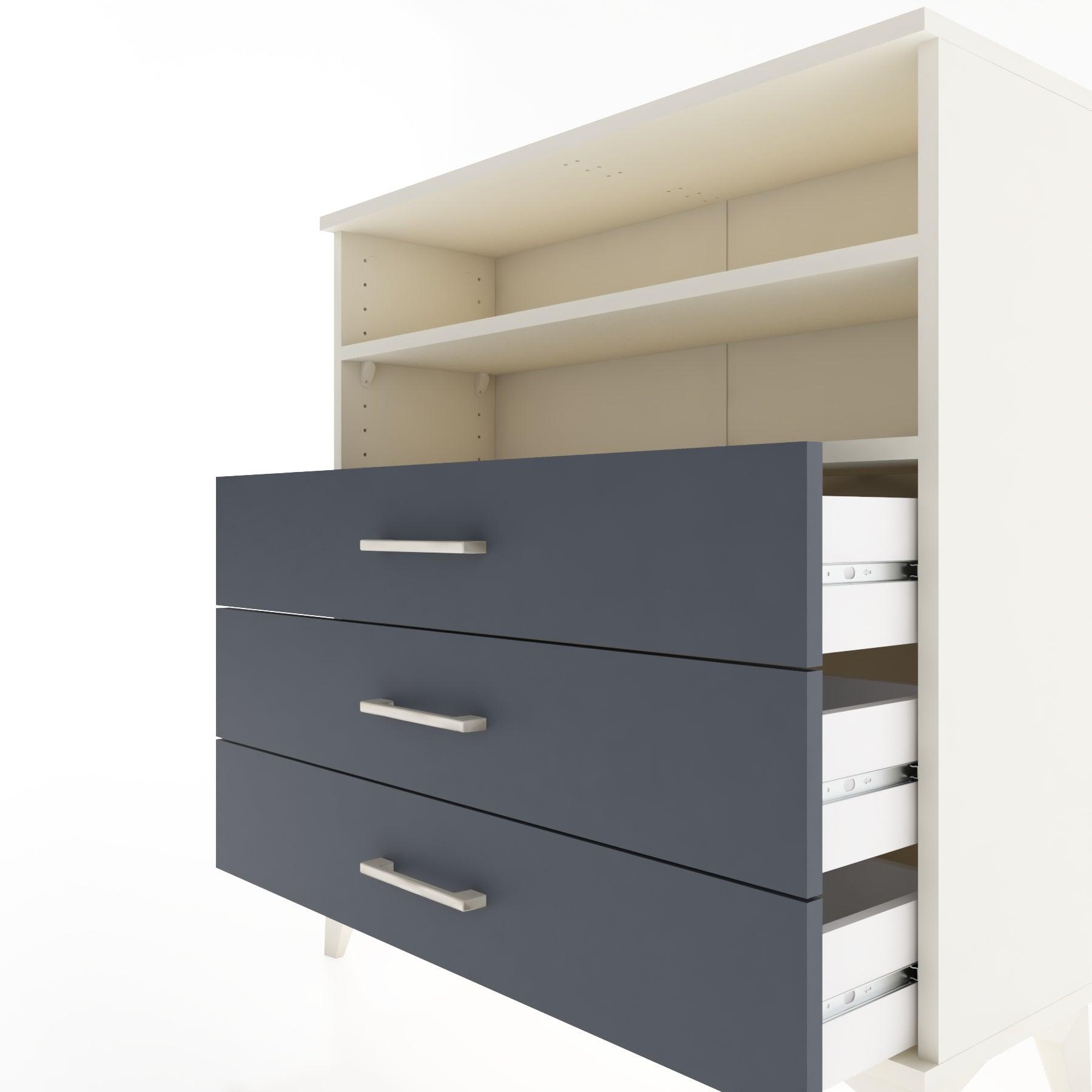 Woodntry Modular Dresser Moonstone 88x30x84 cm with Drawers and Shelves CR6-1