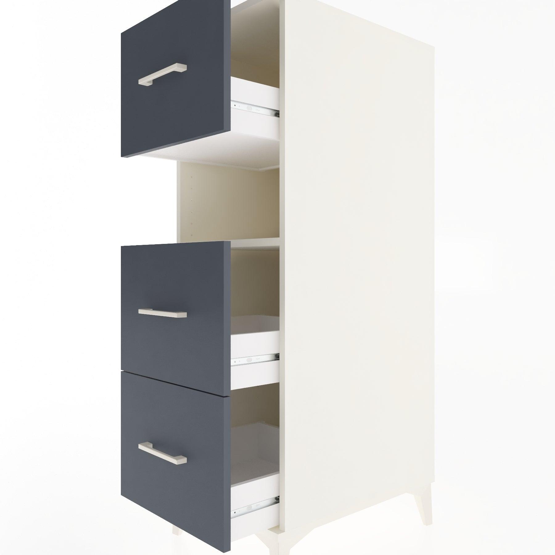 Woodntry Modular Cabinet Moonstone 44x30x122 cm with Drawers and Shelves CR106-1