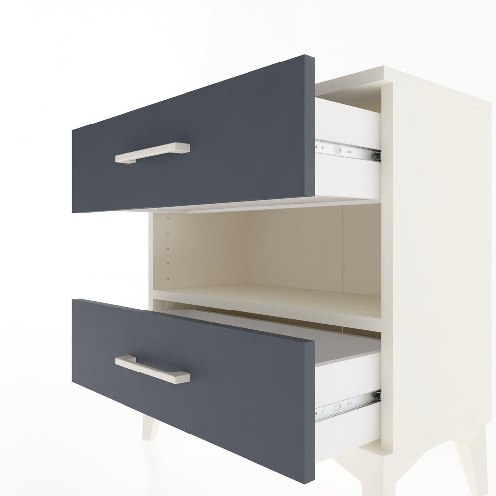 Woodntry Modular Nightstand Moonstone 60x30x52 cm with Drawer and Shelf CR6-1