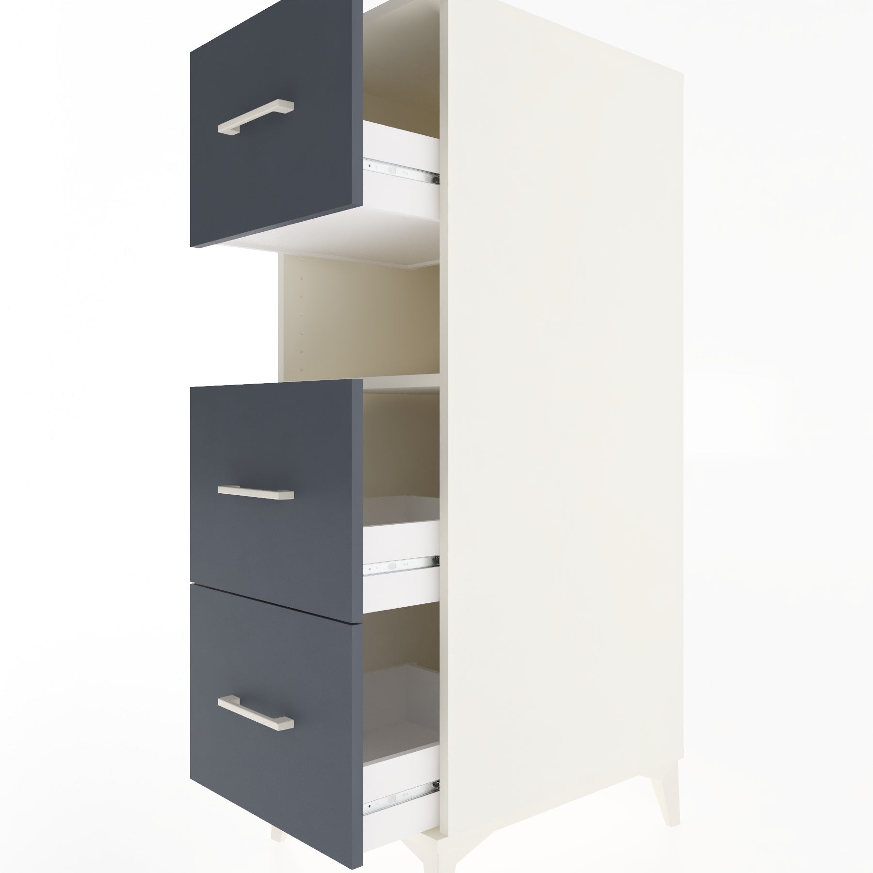 Woodntry Modular Cabinet Moonstone 44x59x122 cm with Drawers and Shelves CR106-1