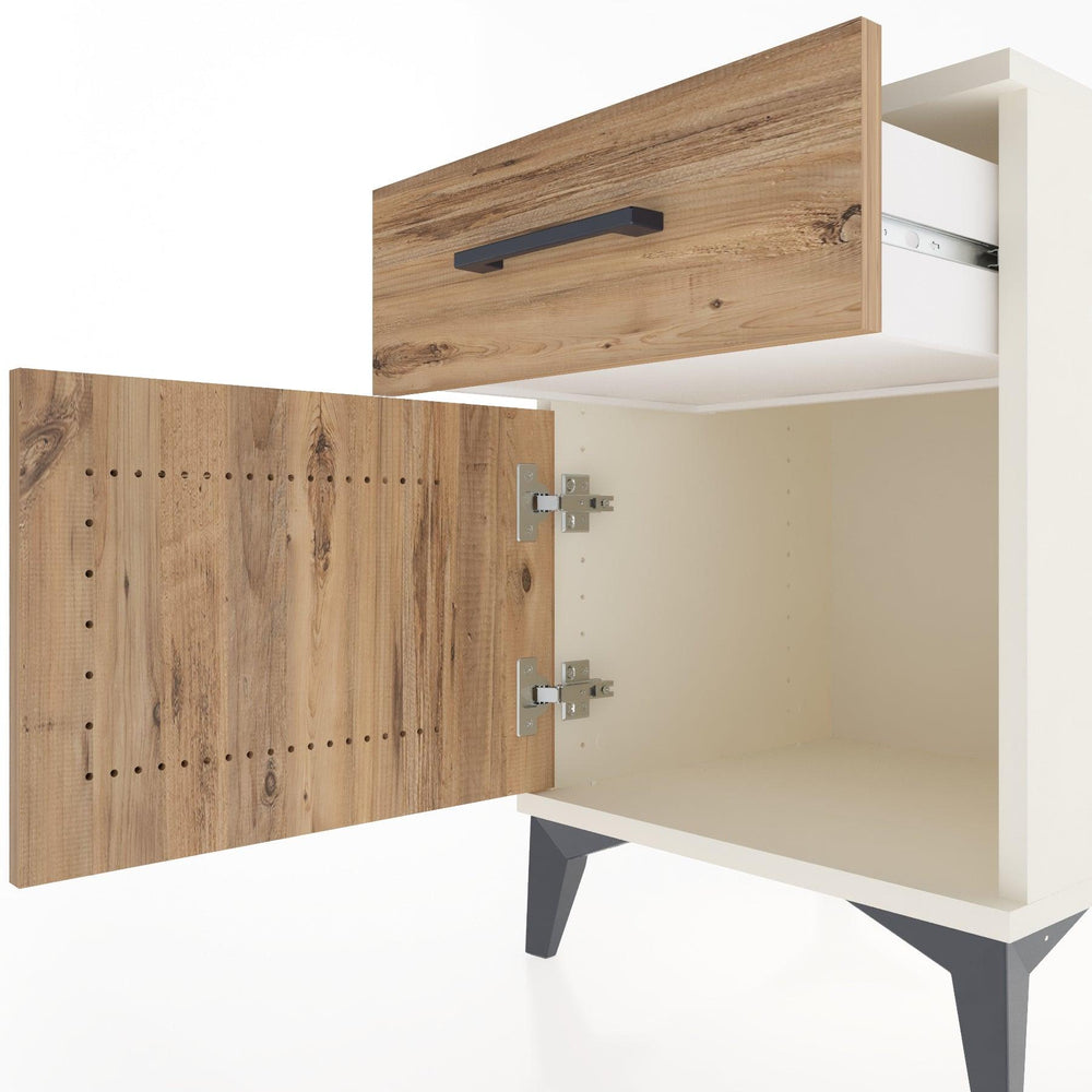 Woodntry Modular Nightstand Moonstone 44x44x52 cm with Cover and Drawer KC6-1