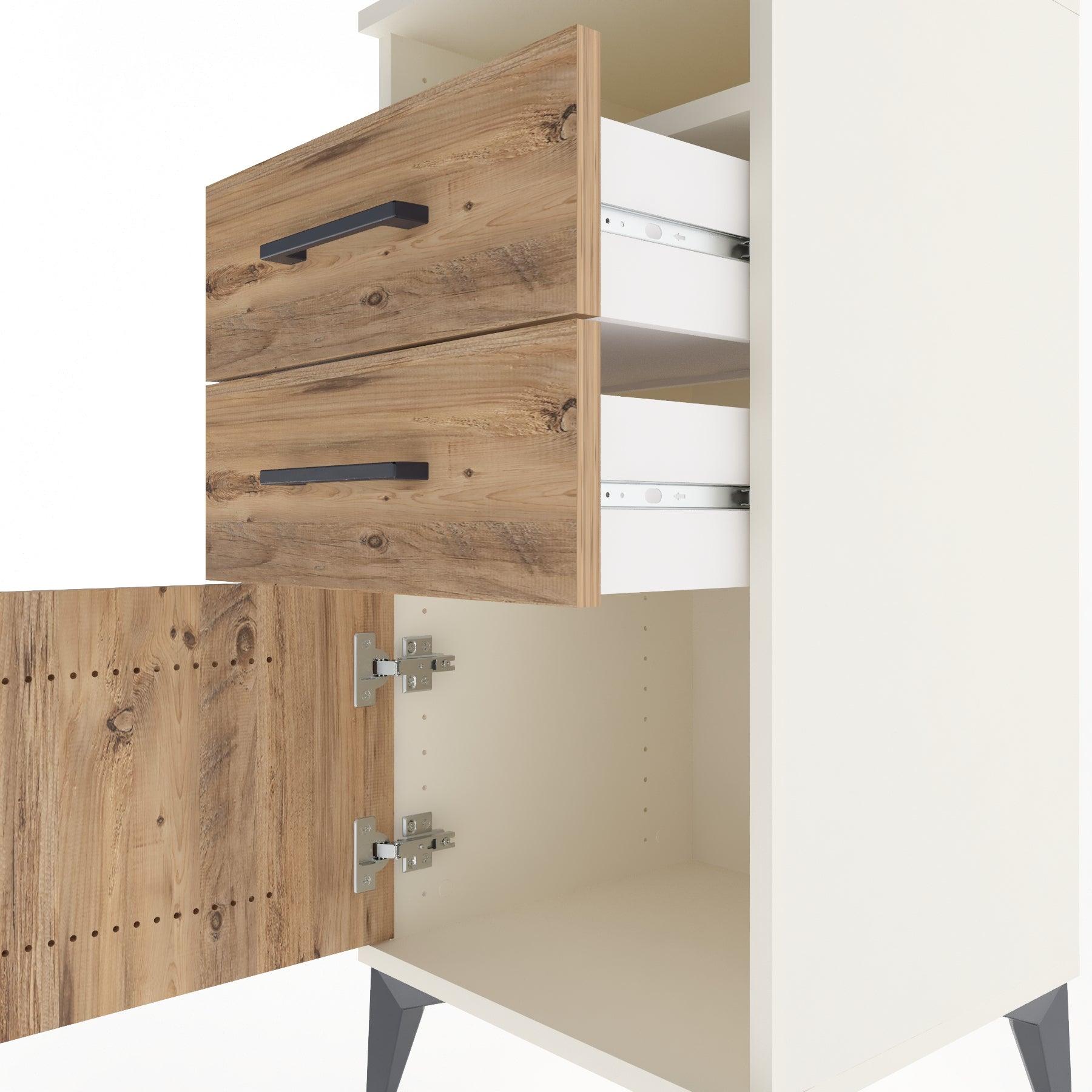 Woodntry Modular Nightstand Moonstone 44x44x84 cm Functional F50-1