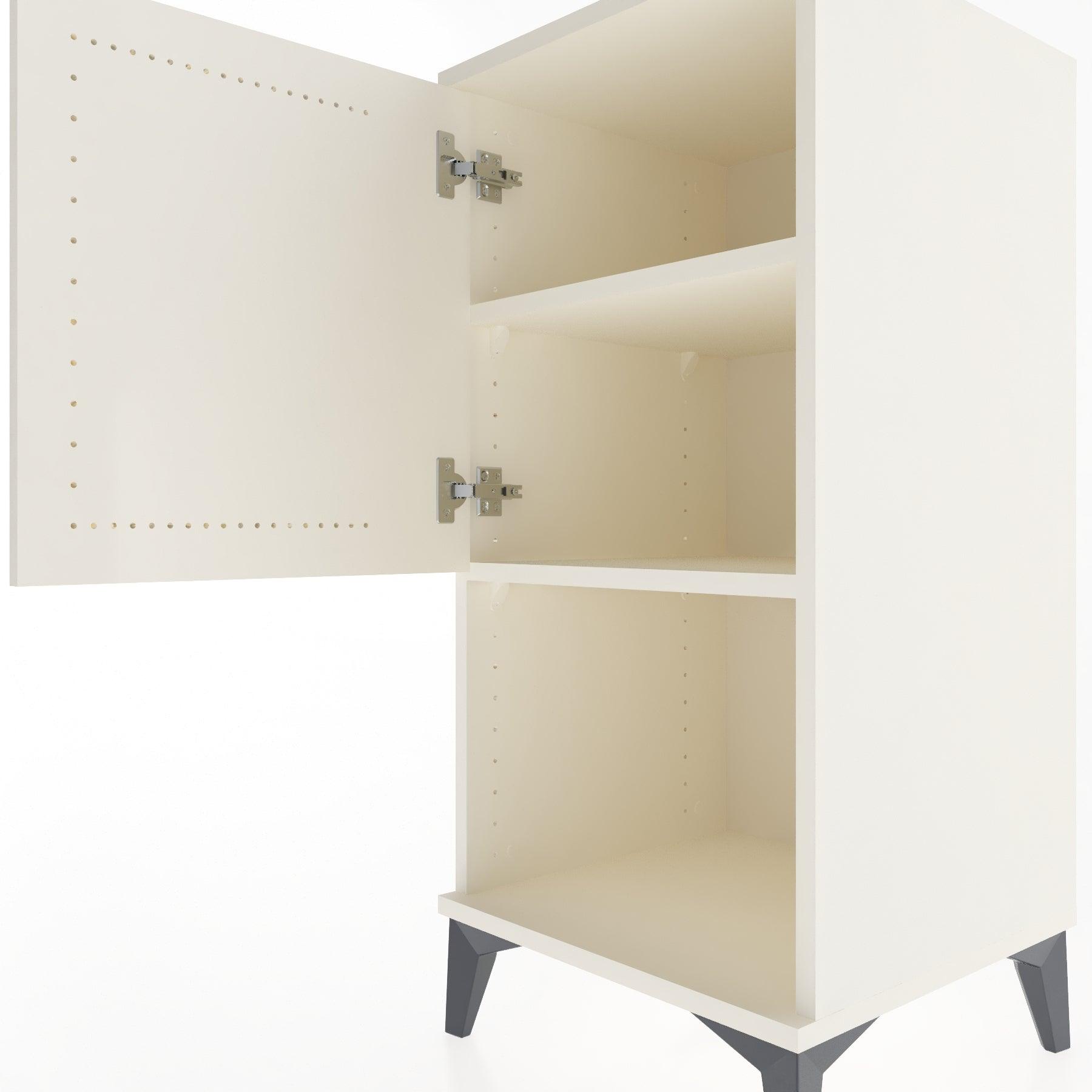 Woodntry Modular Nightstand Moonstone 44x44x84 cm with Cover and Shelf KR28-1