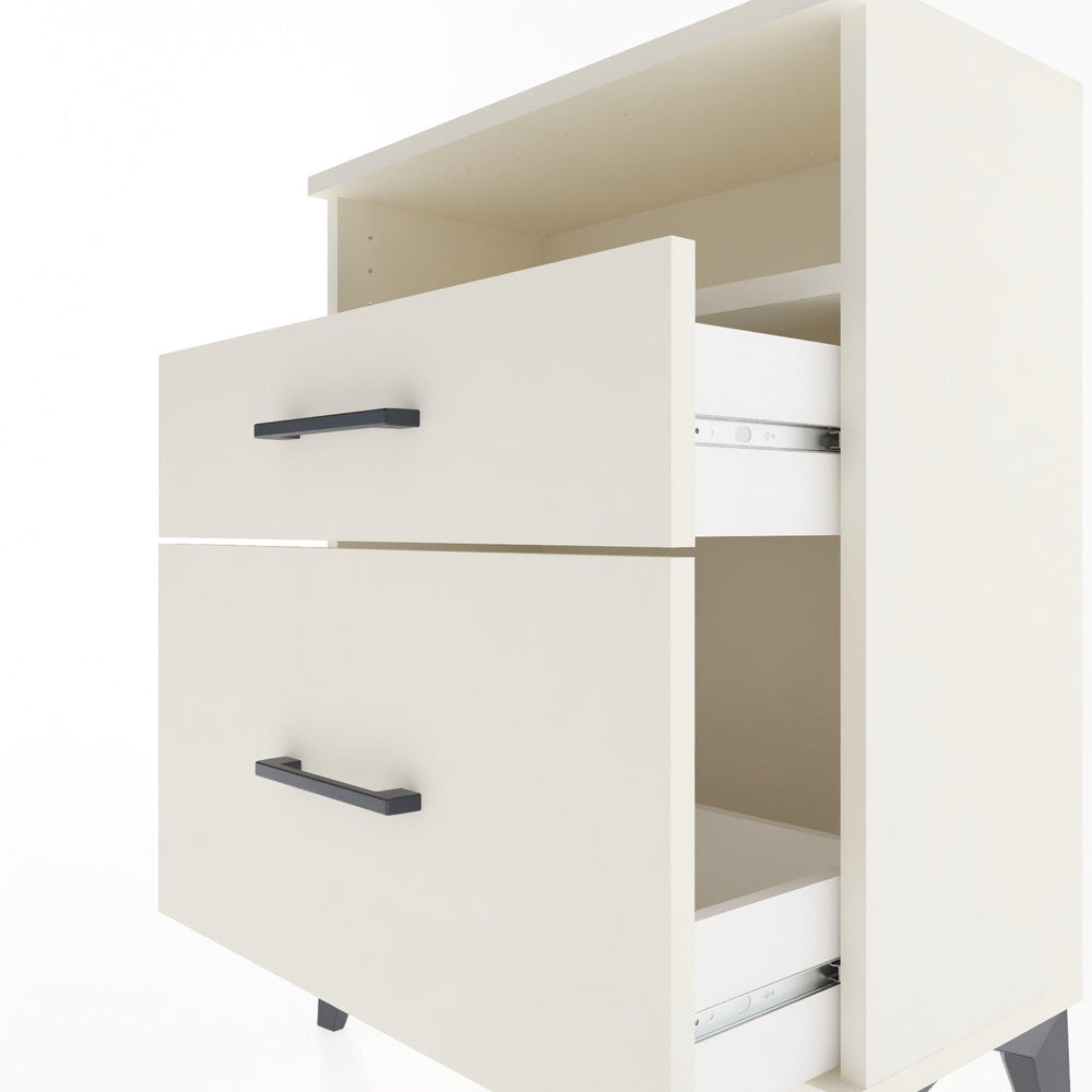 Woodntry Modular Nightstand Moonstone 60x30x68 cm with Drawer and Shelf CR6-1