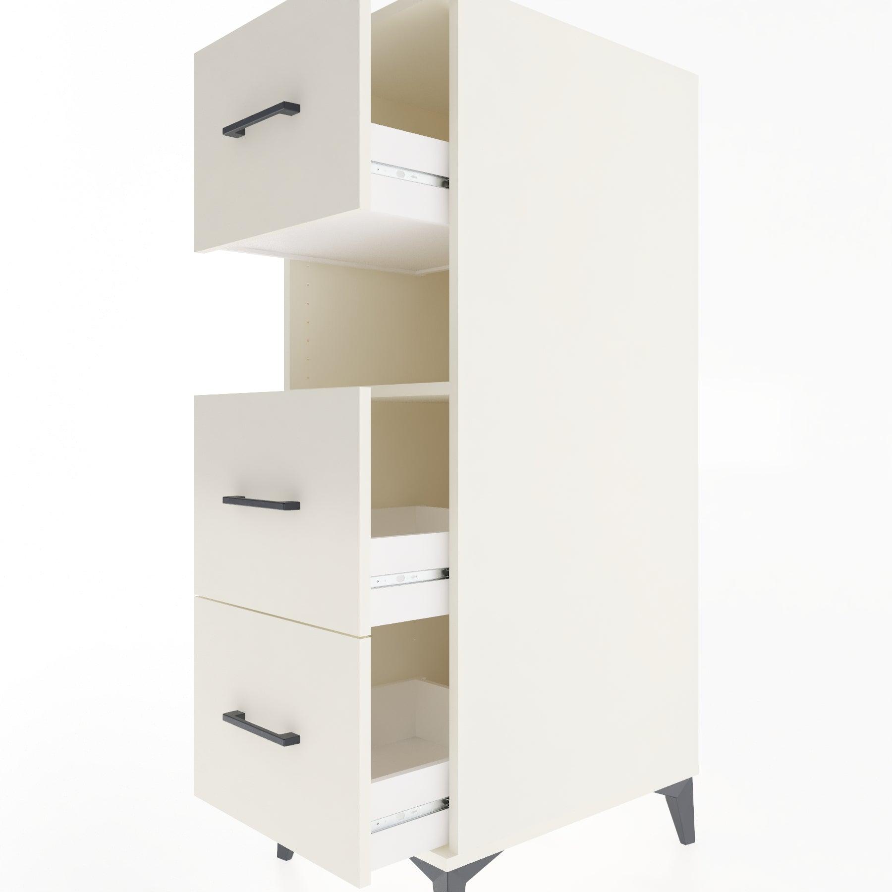 Woodntry Modular Cabinet Moonstone 44x30x122 cm with Drawers and Shelves CR106-1