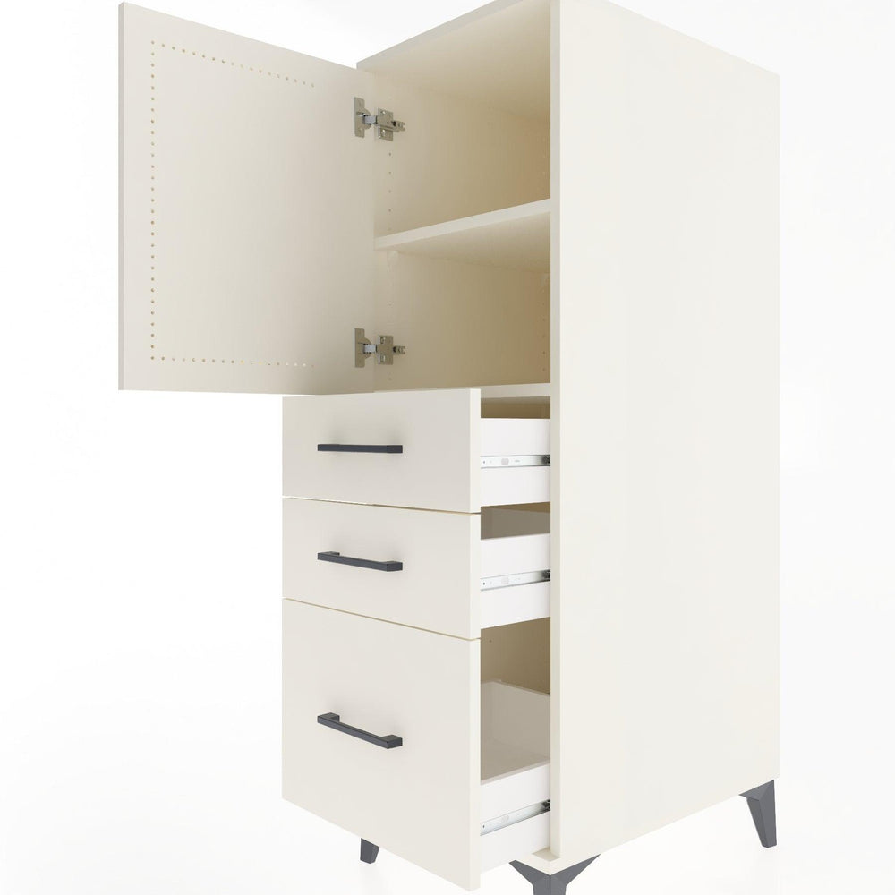 Woodntry Modüler Dolap Aytaşı 44x30x122 cm Kapaklı ve Çekmeceli KC6-1