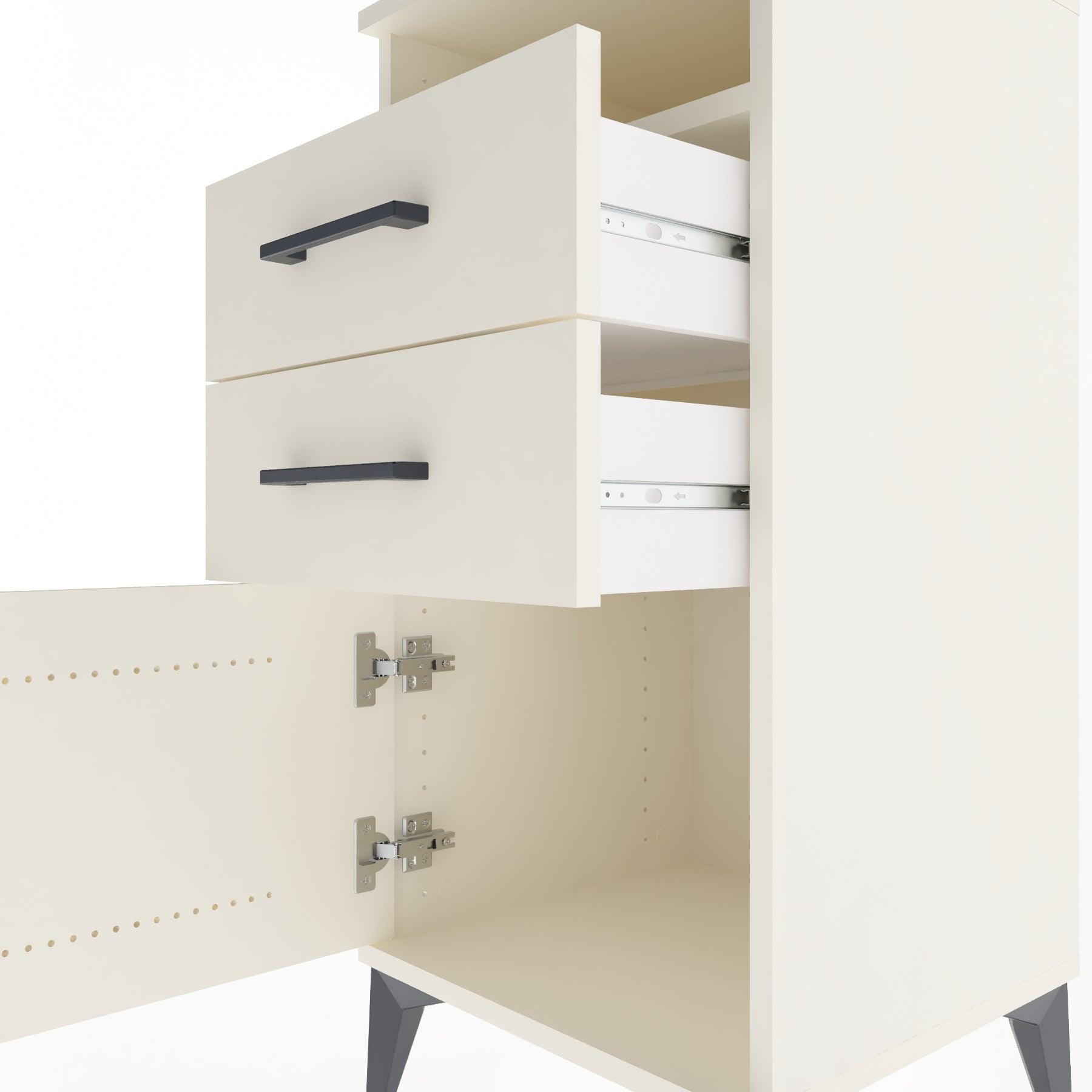 Woodntry Modular Nightstand Moonstone 44x44x84 cm Functional F50-1