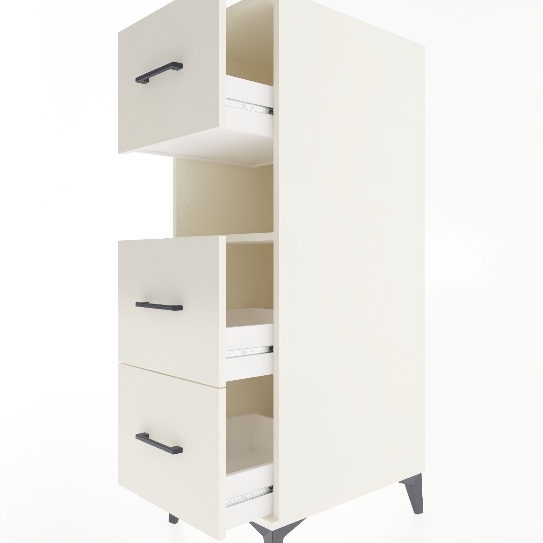Woodntry Modular Cabinet Moonstone 44x59x122 cm with Drawers and Shelves CR106-1