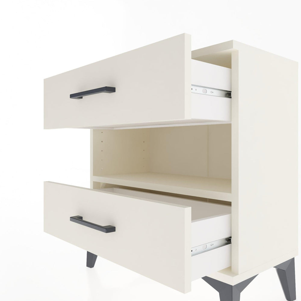 Woodntry Modular Nightstand Moonstone 60x30x52 cm with Drawer and Shelf CR6-1