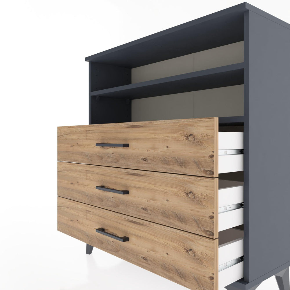 Woodntry Modular Dresser Anthracite 88x30x84 cm with Drawers and Shelves CR6-2