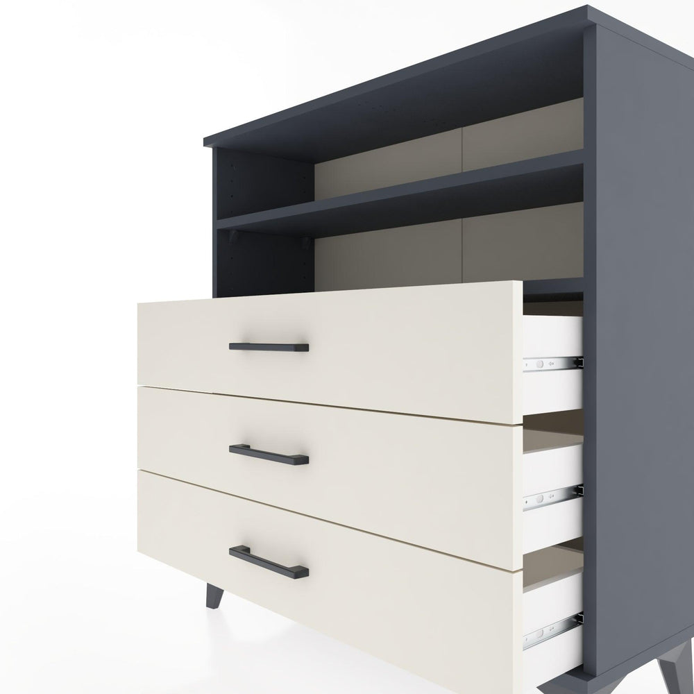 Woodntry Modular Dresser Anthracite 88x30x84 cm with Drawers and Shelves CR6-2