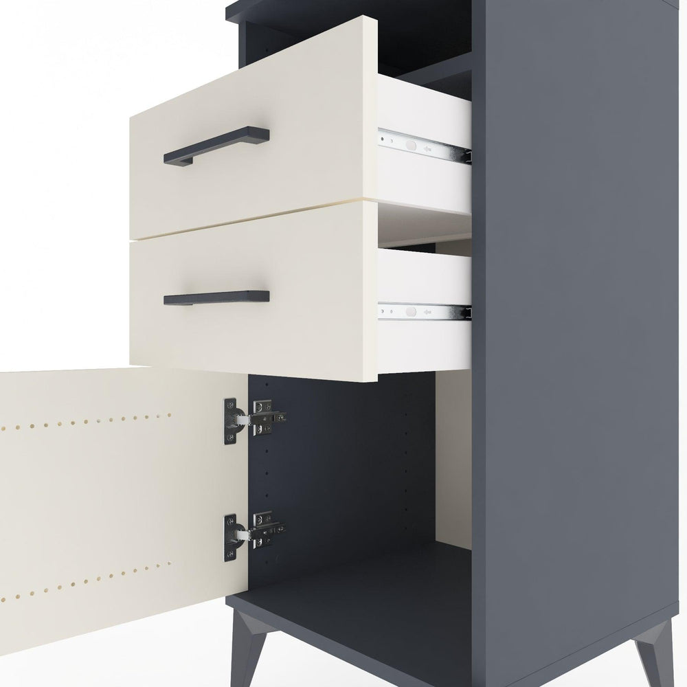 Woodntry Modular Nightstand Anthracite 44x44x84 cm Functional F50-2