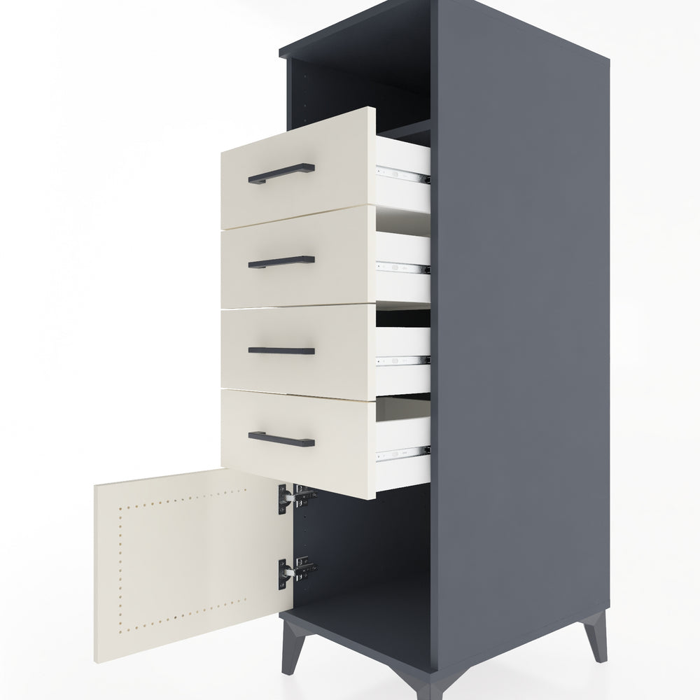 Woodntry Modüler Dolap Antrasit 44x59x122 cm Fonksiyonel F56-2