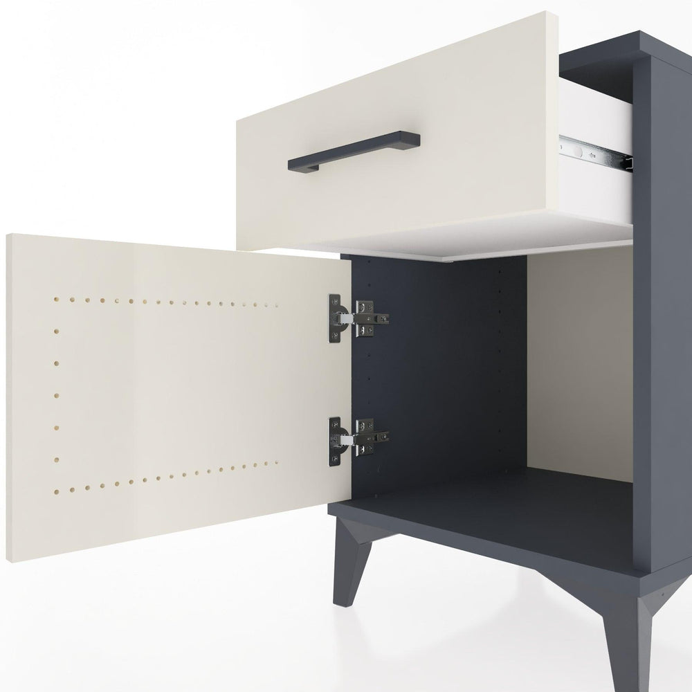 Woodntry Modular Nightstand Anthracite 44x44x52 cm with Cover and Drawer KC6-2