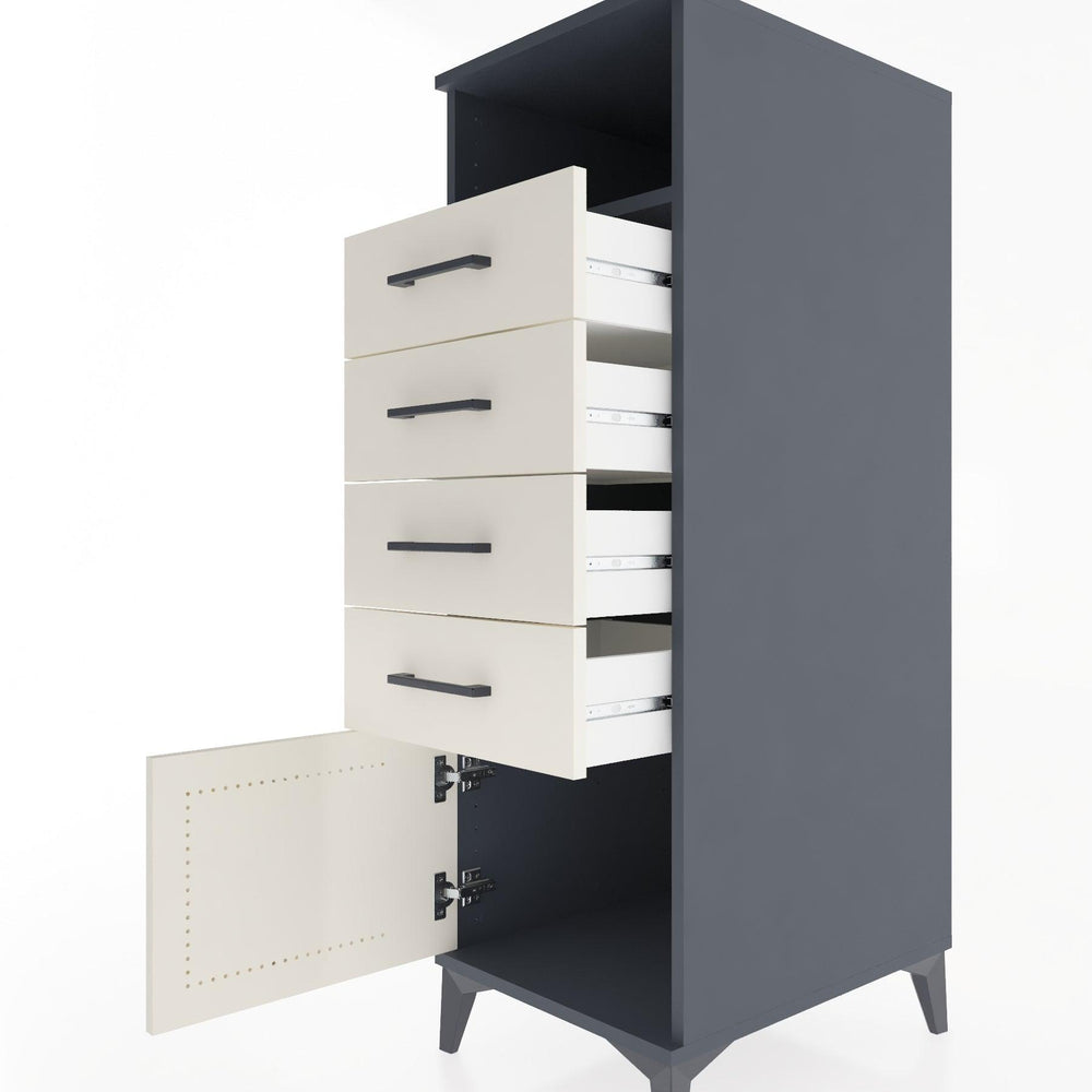 Woodntry Modüler Dolap Antrasit 44x30x122 cm Fonksiyonel F56-2