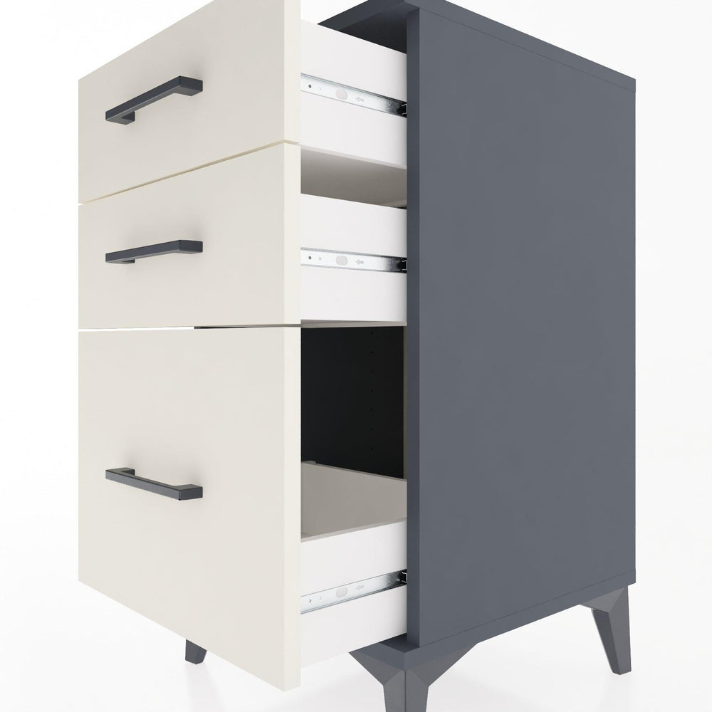 Woodntry Modüler Komodin Antrasit 44x44x68 cm Çekmeceli C6-2