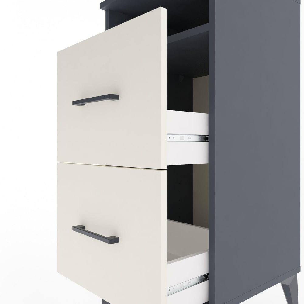 Woodntry Modular Nightstand Anthracite 44x44x84 cm with Drawers and Shelves CR6-2