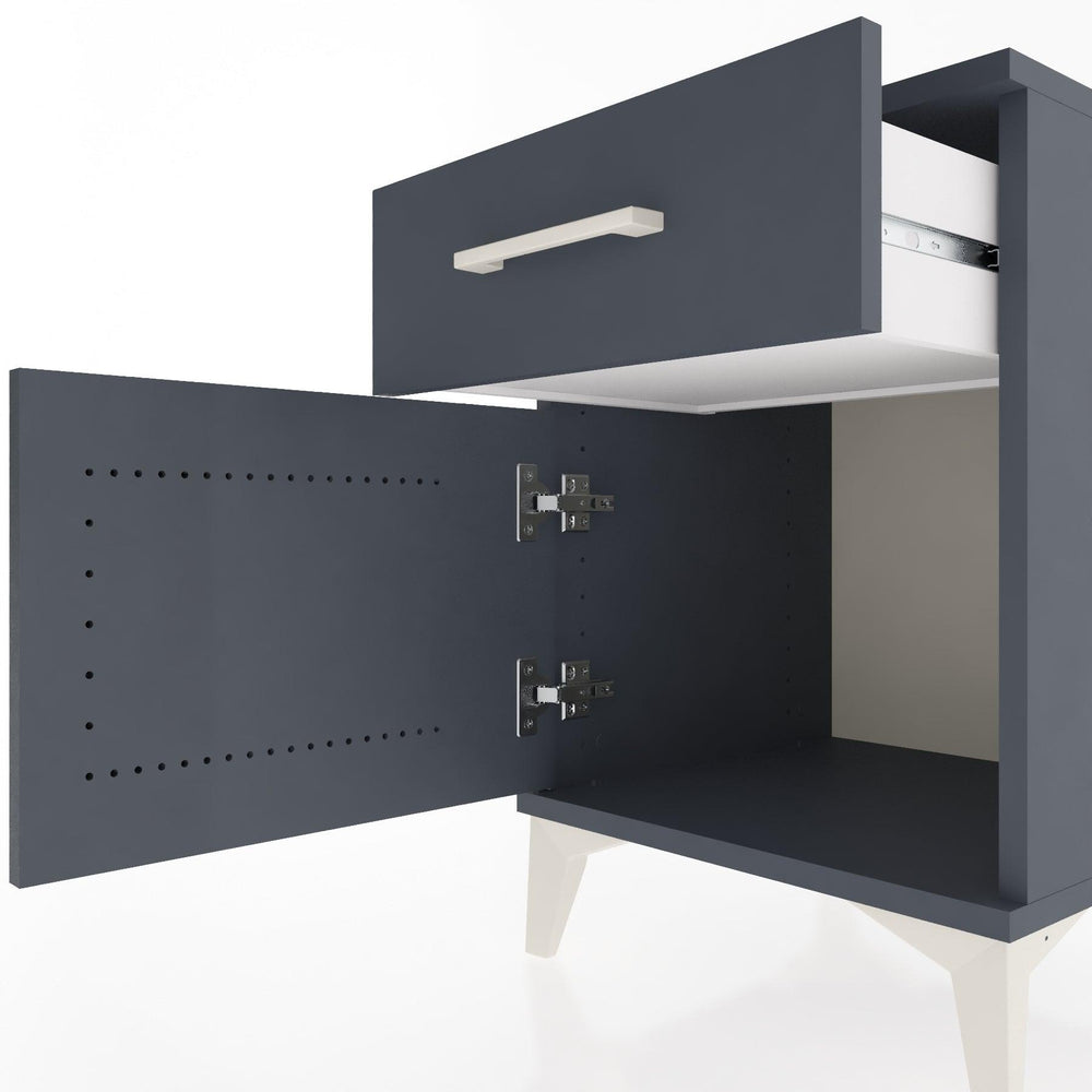 Woodntry Modular Nightstand Anthracite 44x44x52 cm with Cover and Drawer KC6-2