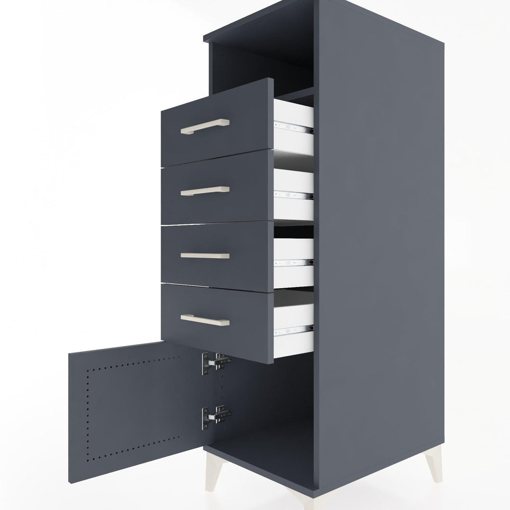 Woodntry Modüler Dolap Antrasit 44x30x122 cm Fonksiyonel F56-2