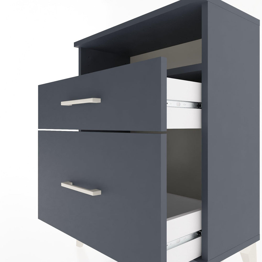 Woodntry Modular Nightstand Anthracite 60x30x68 cm with Drawer and Shelf CR6-2