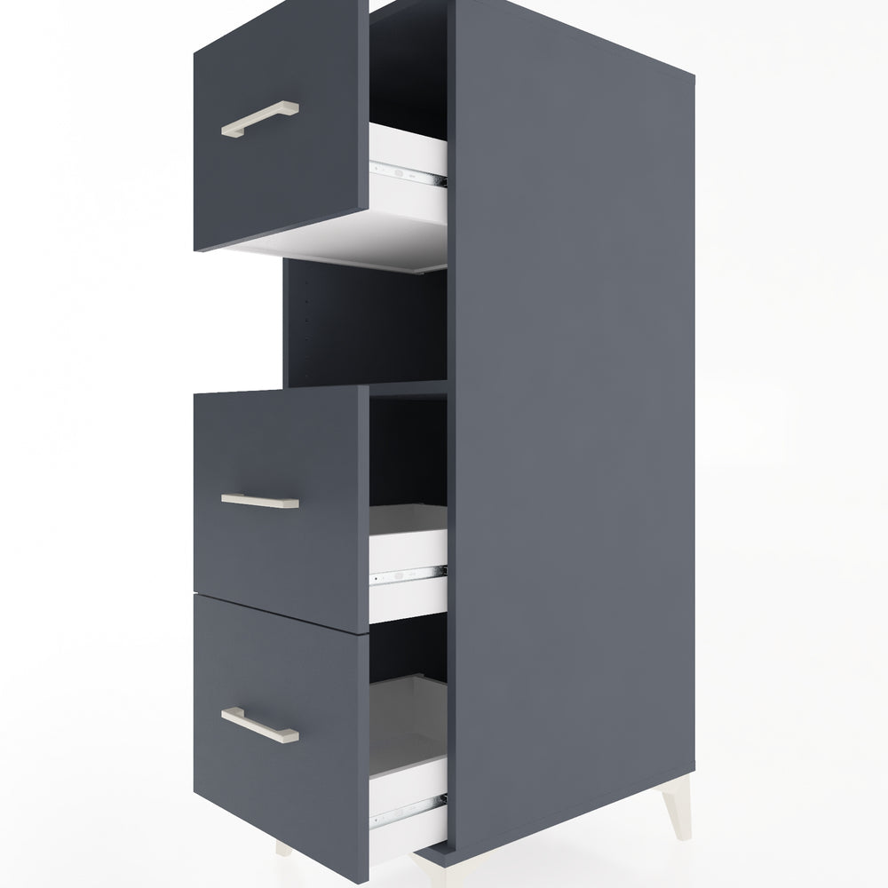 Woodntry Modular Cabinet Anthracite 44x59x122 cm with Drawers and Shelves CR106-2