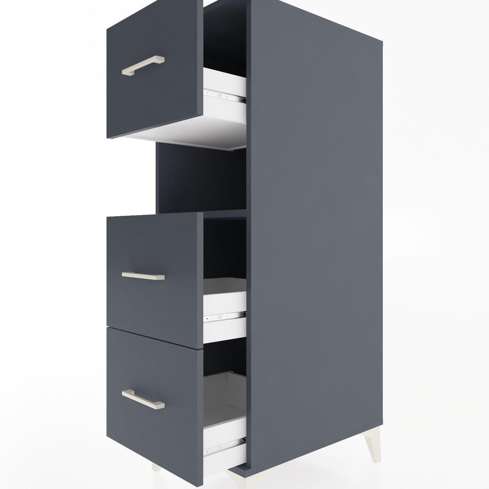 Woodntry Modular Cabinet Anthracite 44x30x122 cm with Drawers and Shelves CR106-2