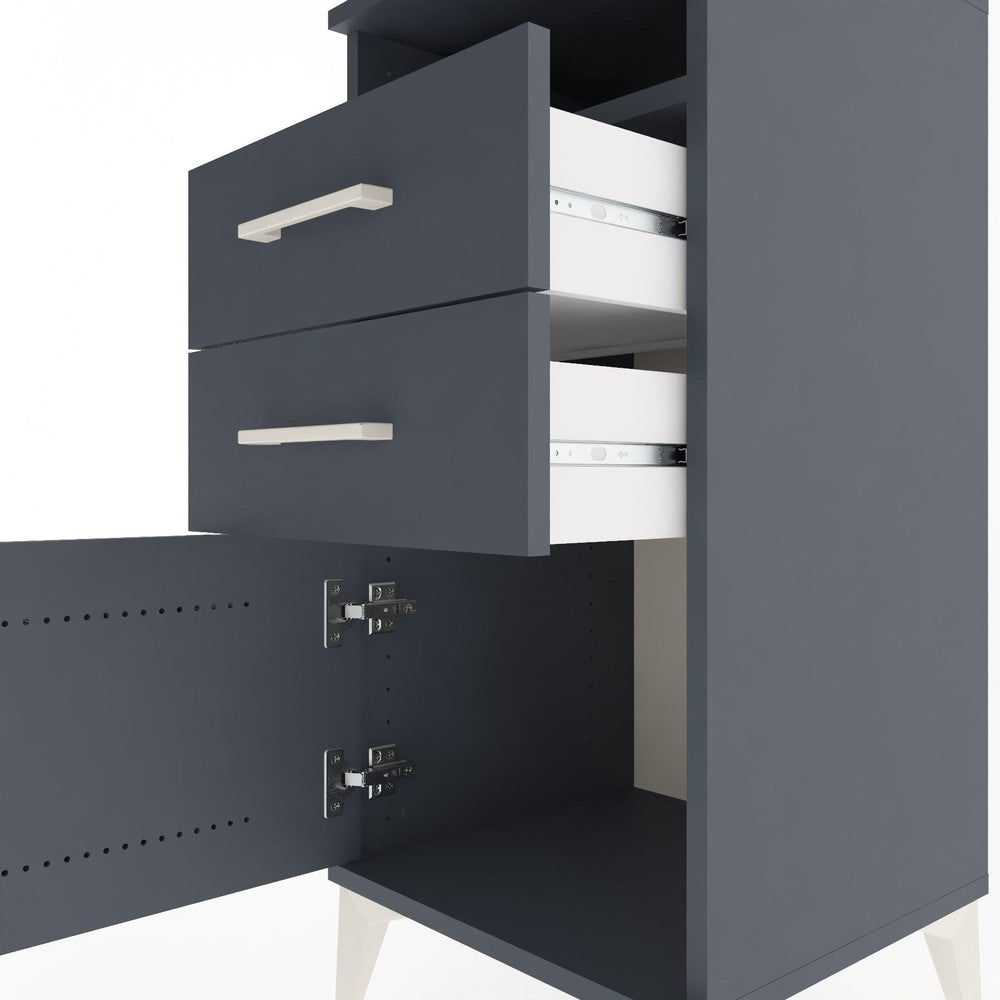 Woodntry Modular Nightstand Anthracite 44x44x84 cm Functional F50-2
