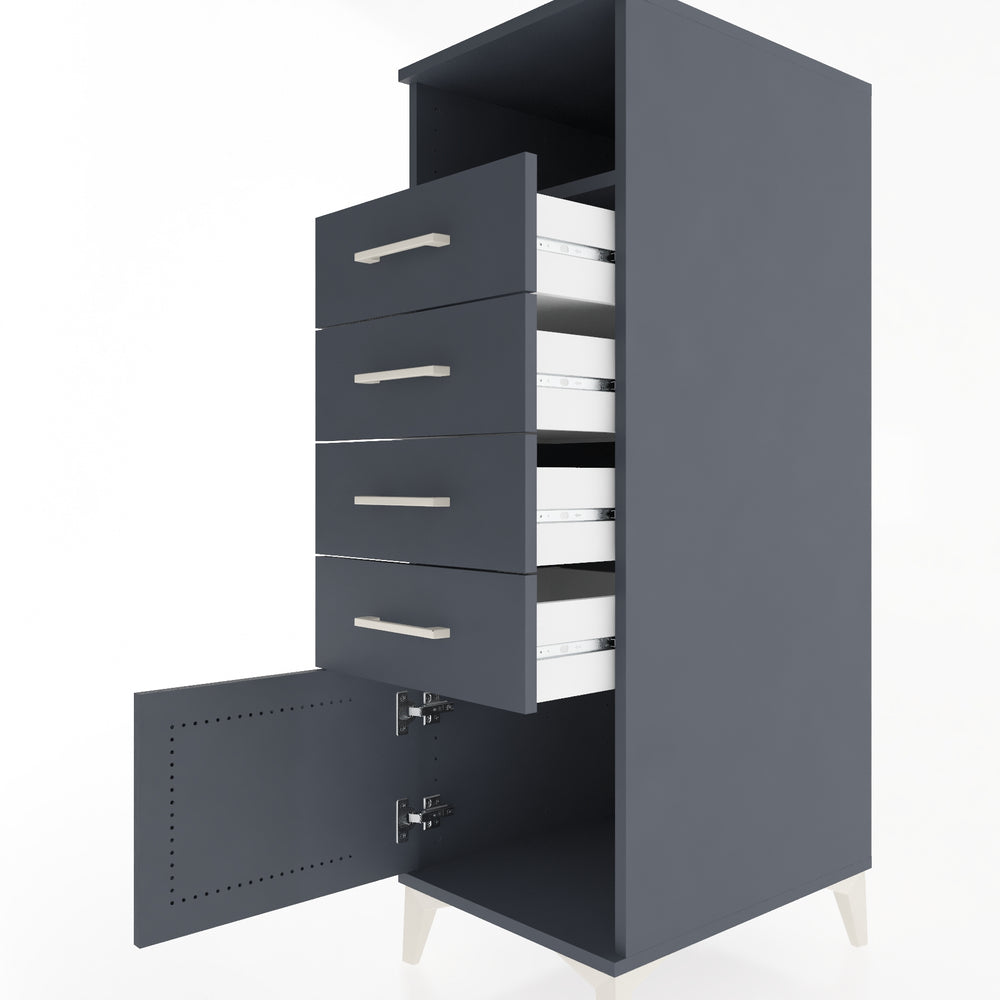 Woodntry Modüler Dolap Antrasit 44x59x122 cm Fonksiyonel F56-2