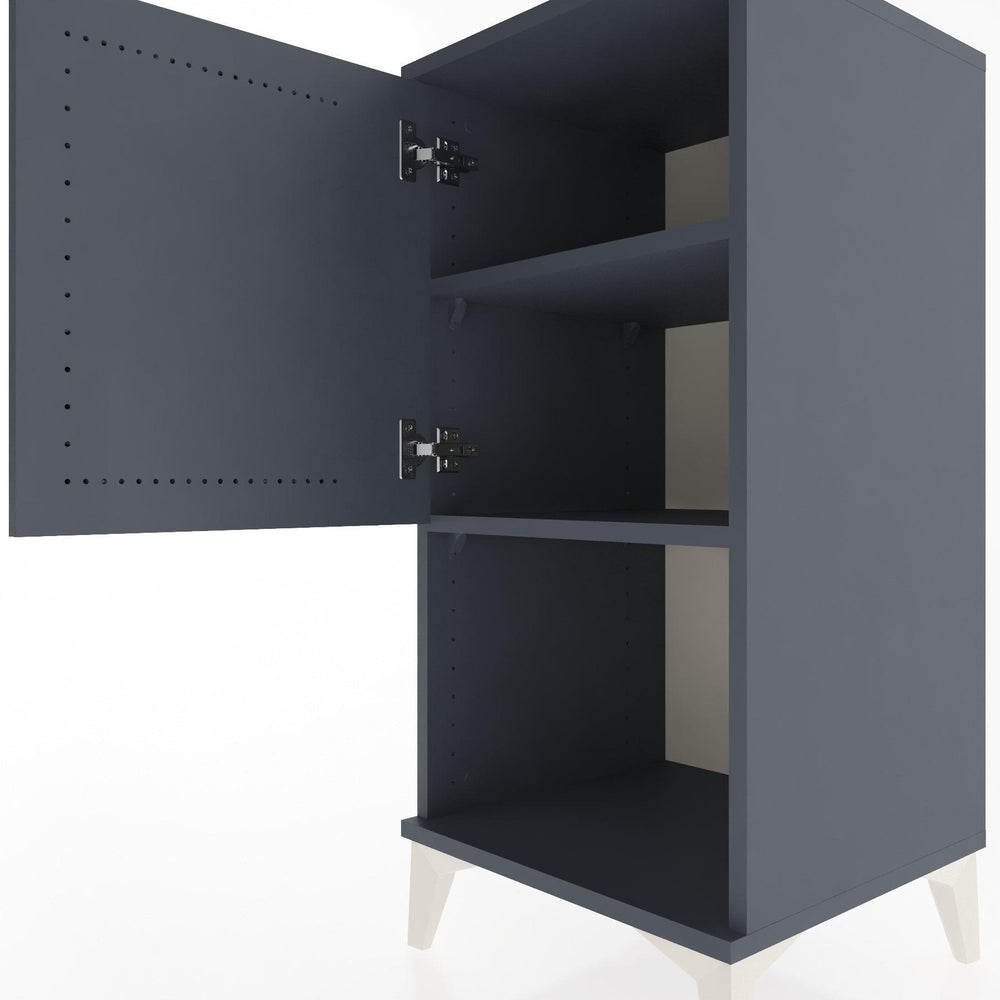 Woodntry Modular Nightstand Anthracite 44x44x84 cm with Cover and Shelf KR28-2