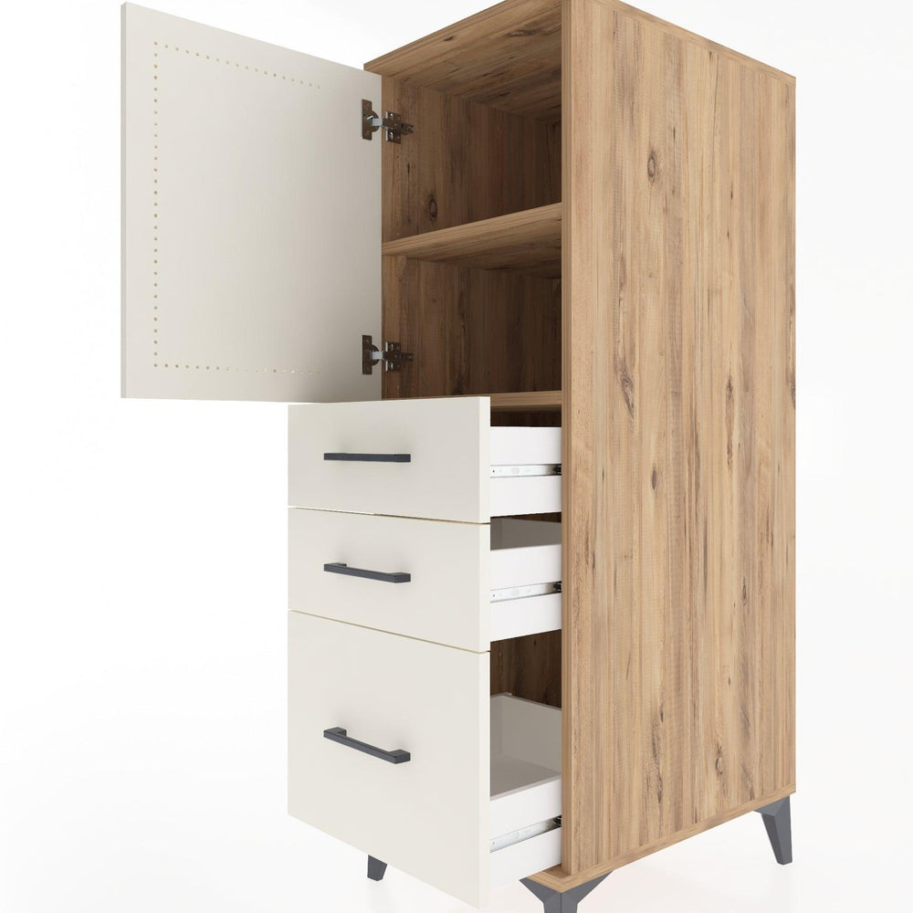 Woodntry Modular Cabinet Pine 44x59x122 cm with Doors and Drawers KC6-3