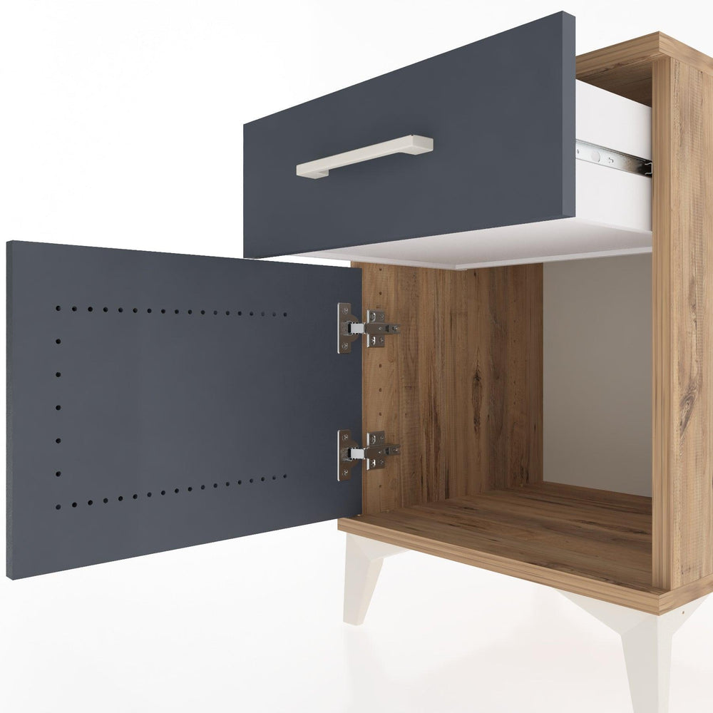 Woodntry Modular Nightstand Pine 44x44x52 cm with Cover and Drawer KC6-3