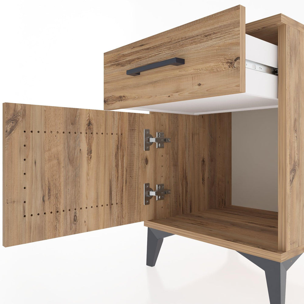 Woodntry Modular Nightstand Pine 44x44x52 cm with Cover and Drawer KC6-3