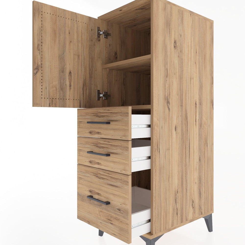 Woodntry Modular Cabinet Pine 44x59x122 cm with Doors and Drawers KC6-3