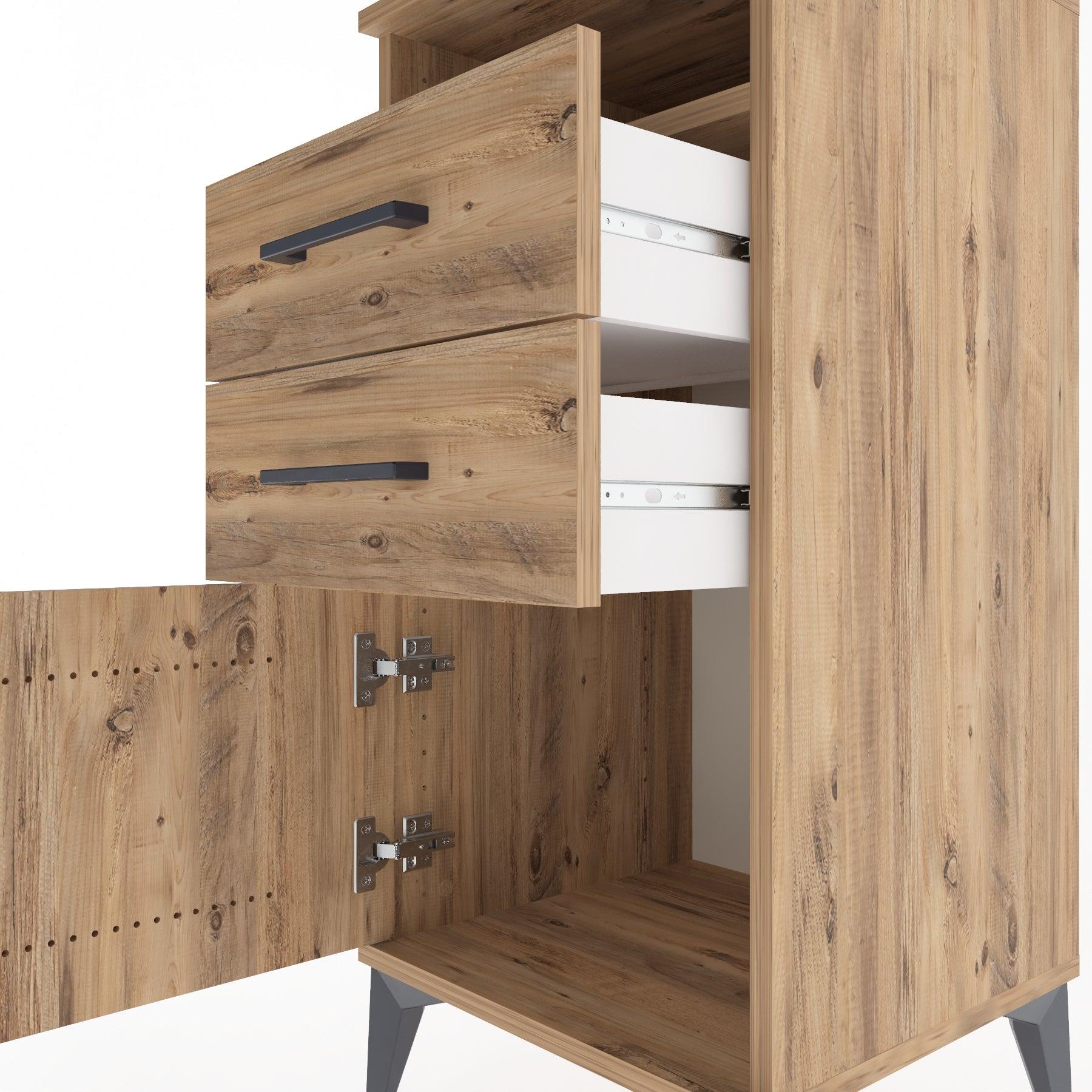 Woodntry Modular Nightstand Pine 44x44x84 cm Functional F50-3