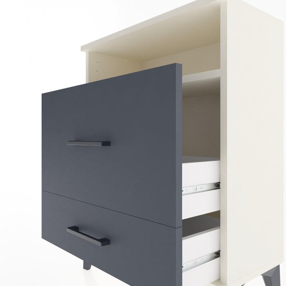 Woodntry Modular Nightstand Moonstone 60x30x68 cm with Drawer and Shelf CR7-1