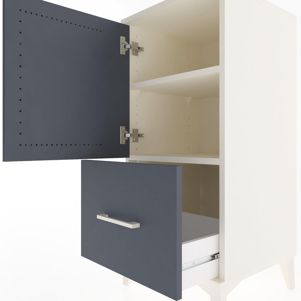 Woodntry Modular Nightstand Moonstone 44x44x84 cm with Cover and Drawer KC29-1