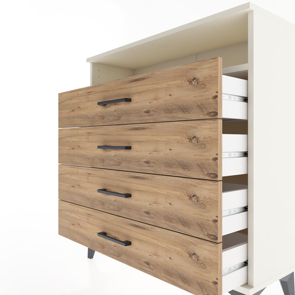 Woodntry Modular Dresser Moonstone 88x30x84 cm with Drawers and Shelves CR7-1