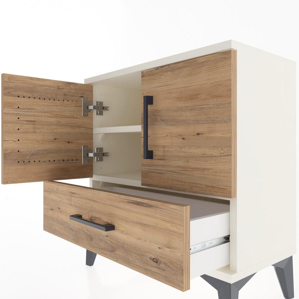 Woodntry Modular Nightstand Moonstone 60x30x52 cm with Cover and Drawer KC7-1