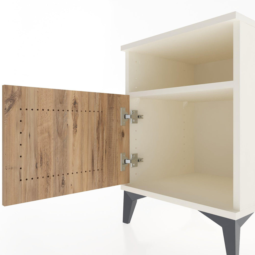 Woodntry Modular Nightstand Moonstone 44x44x52 cm with Cover and Shelf KR7-1