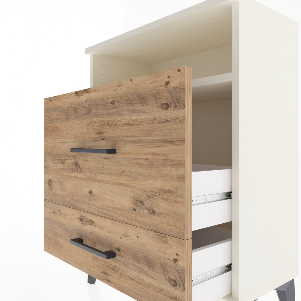 Woodntry Modular Nightstand Moonstone 60x30x68 cm with Drawer and Shelf CR7-1