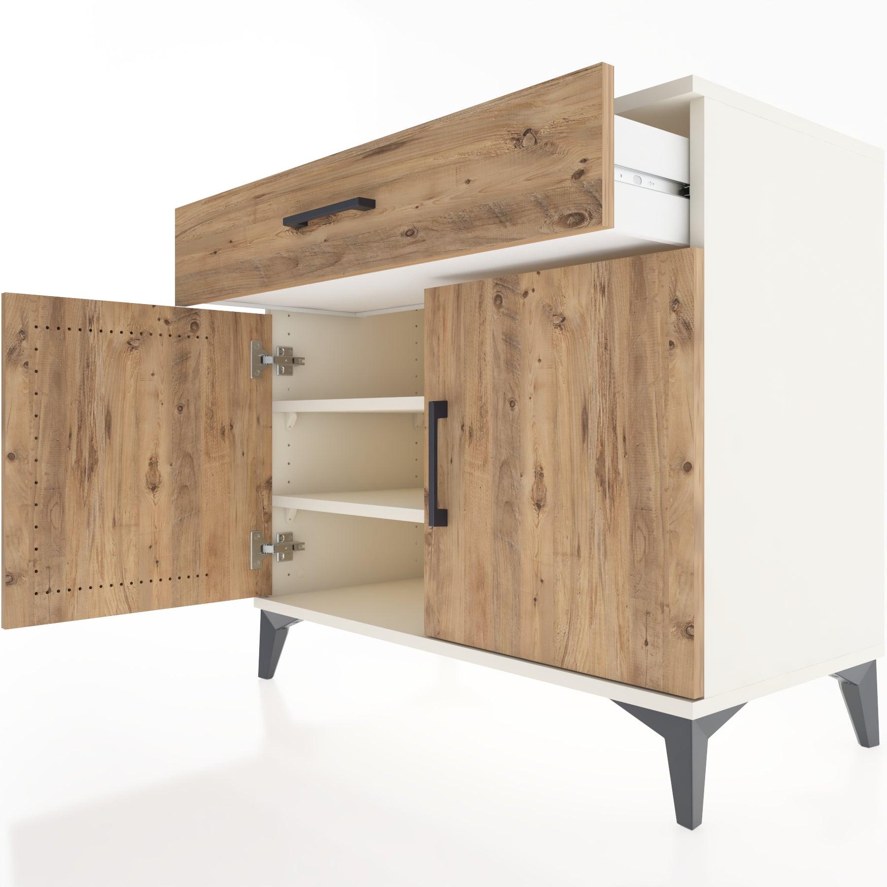 Woodntry Modüler Şifonyer Aytaşı 88x44x68 cm Kapaklı ve Çekmeceli KC7-1