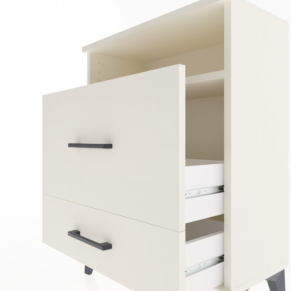 Woodntry Modular Nightstand Moonstone 60x30x68 cm with Drawer and Shelf CR7-1