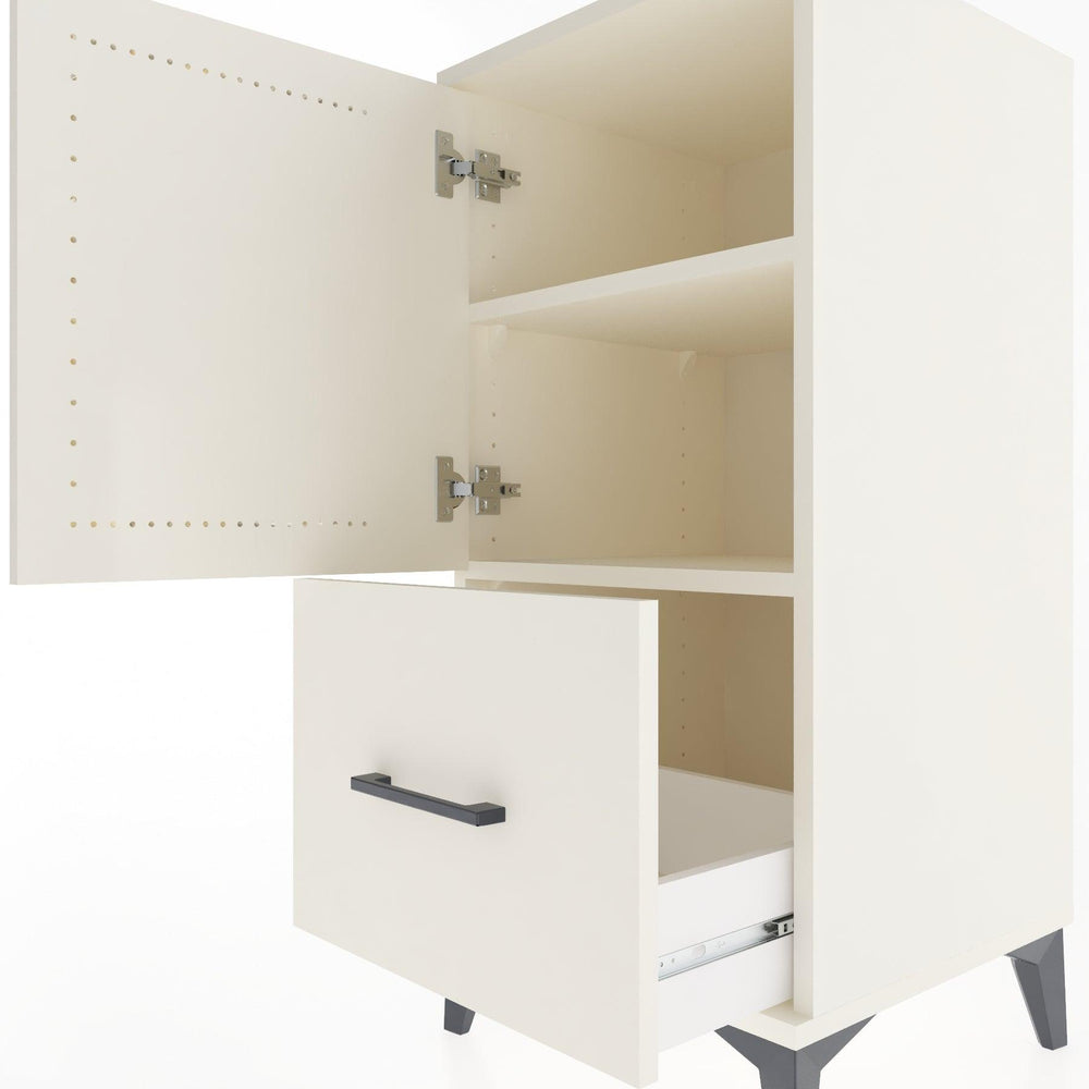 Woodntry Modular Nightstand Moonstone 44x44x84 cm with Cover and Drawer KC29-1