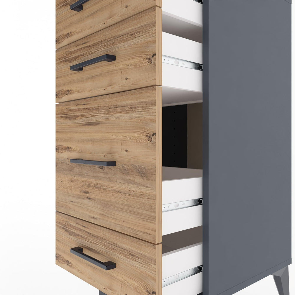 Woodntry Modular Nightstand Anthracite 44x44x84 cm Drawer C7-2