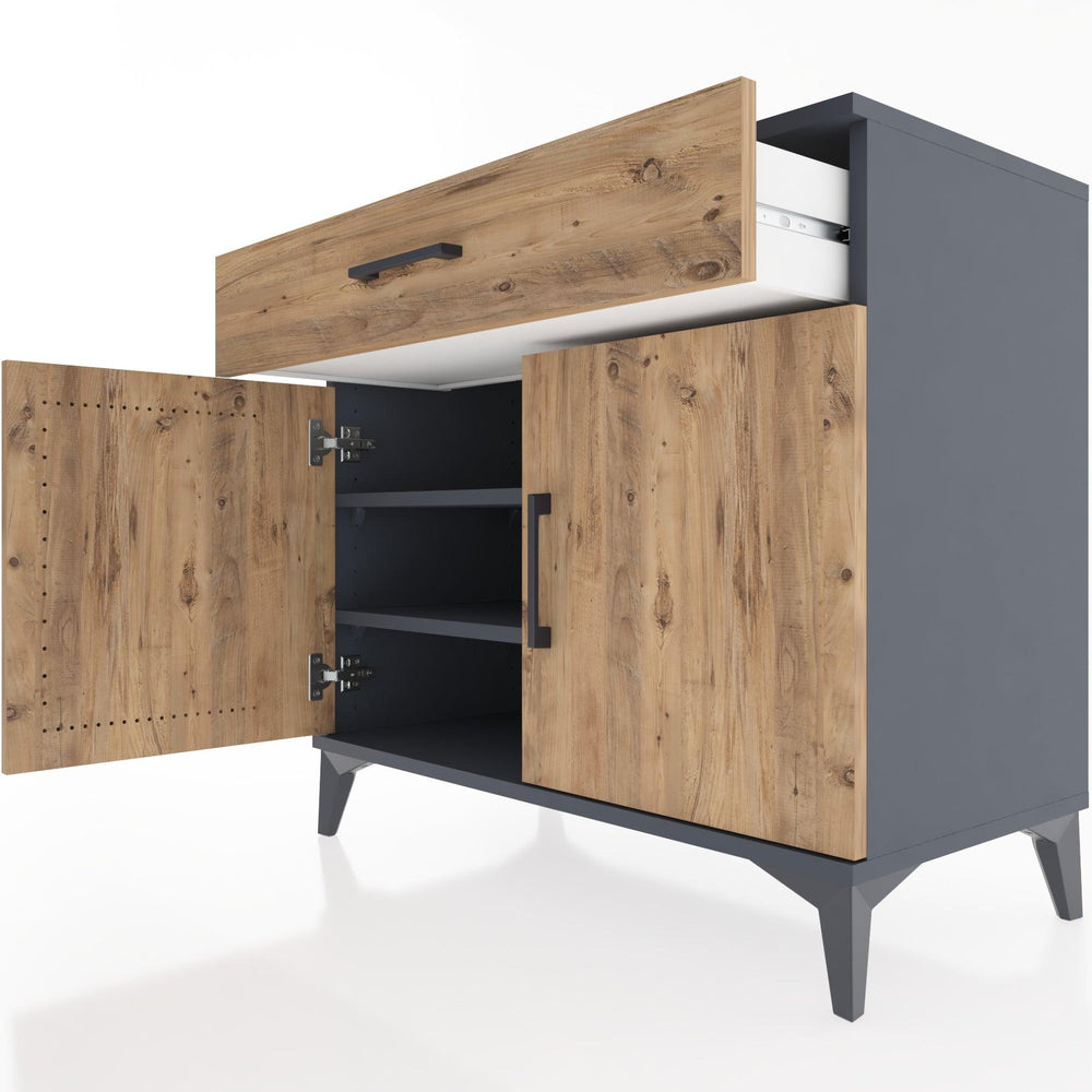 Woodntry Modular Dresser Anthracite 88x44x68 cm with Cover and Drawer KC7-2