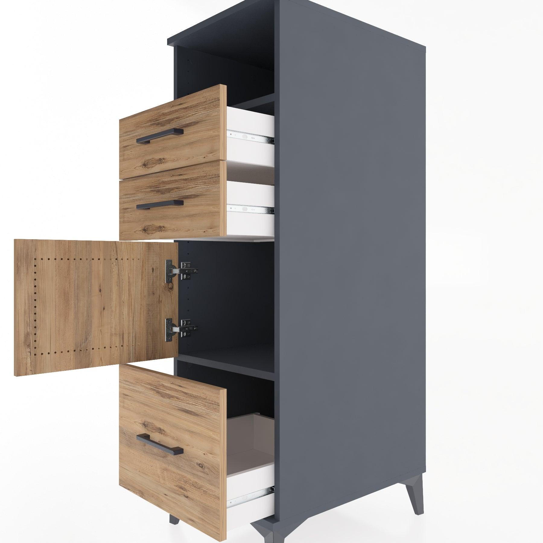 Woodntry Modular Cabinet Anthracite 44x59x122 cm Functional F107-2