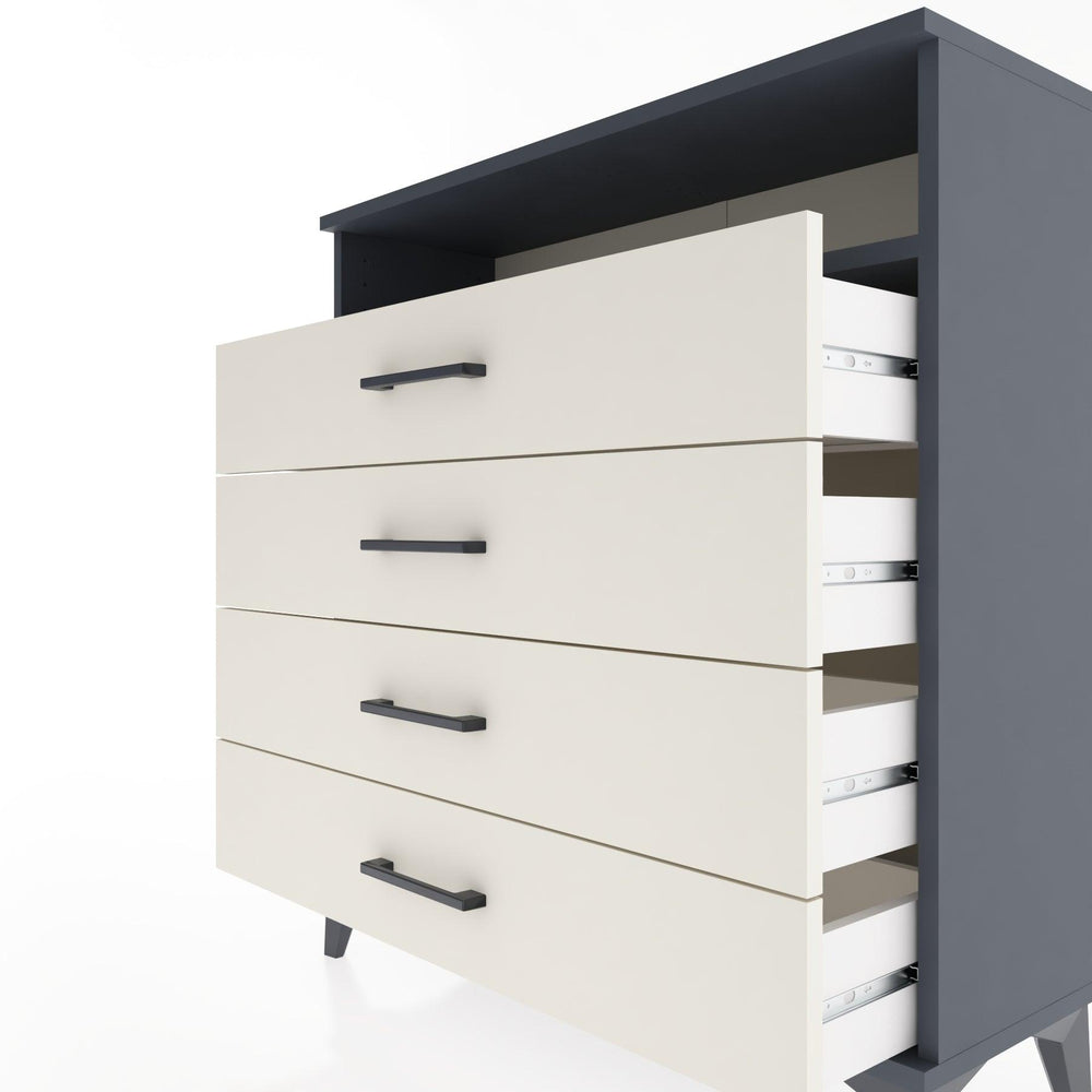 Woodntry Modular Dresser Anthracite 88x30x84 cm with Drawers and Shelves CR7-2